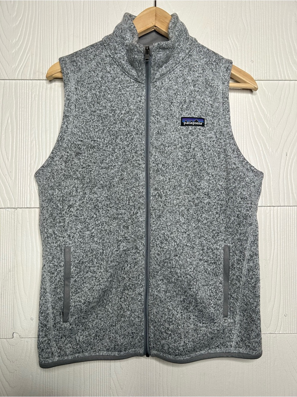 Patagonia Heather Gray Full-Zip Fleece Vest